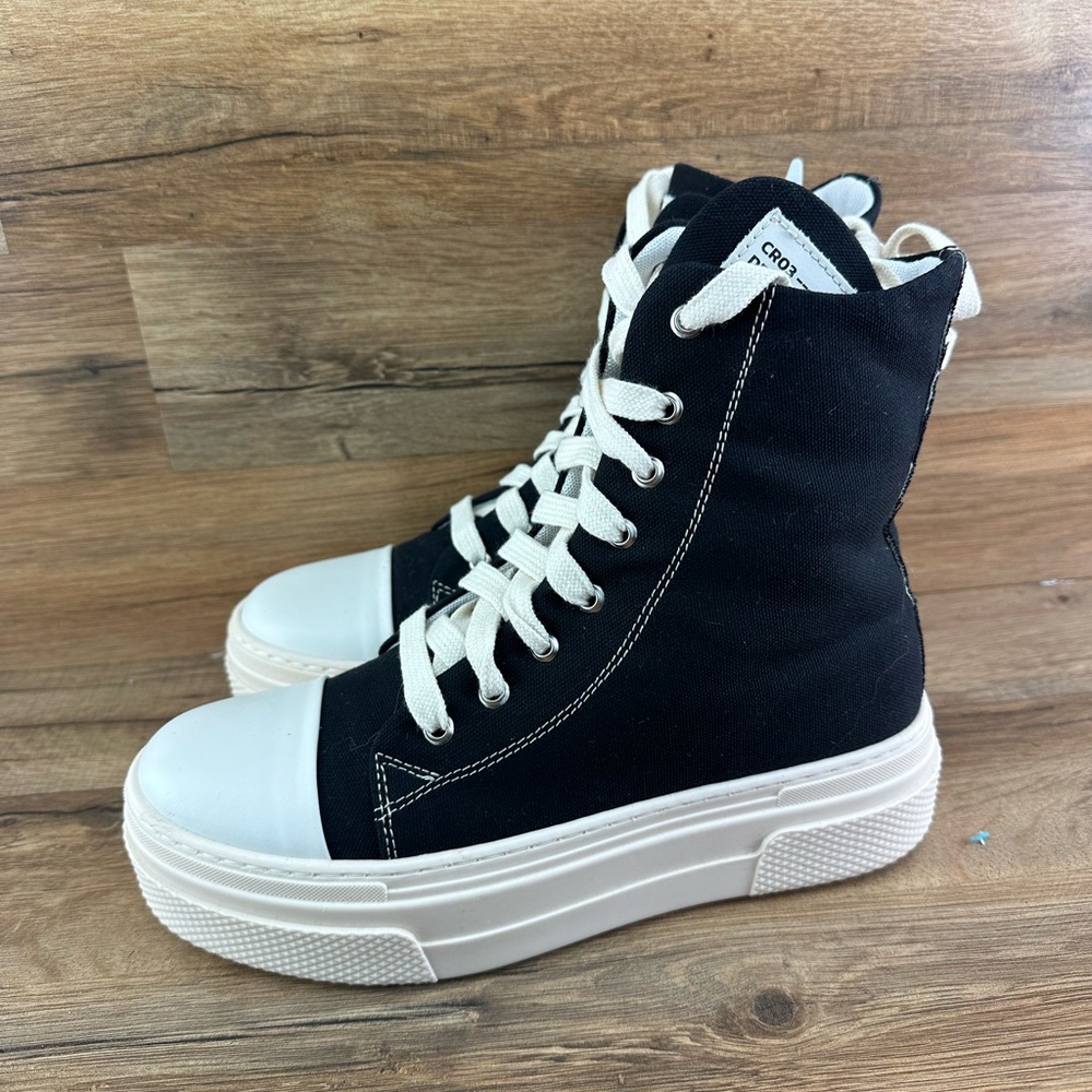 Cristianzerotre CRO3 Calipso 300 Canvas Black Chunky Platform Boots Unisex - Picture 2 of 8